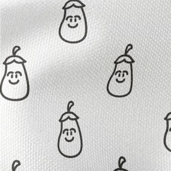 Black And White Smiling Eggpla Waterproof Canvas