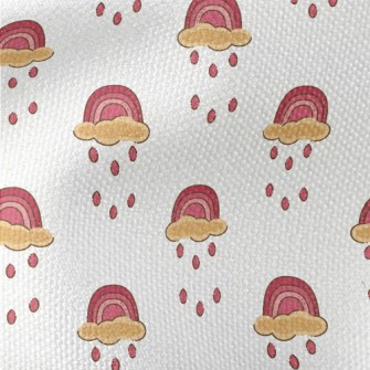 Red Rainbow And Rain Waterproof Canvas