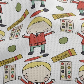 Happy School Boy Athletic Mesh Flat Back