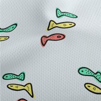 Graffiti Three-color Fish Athletic Mesh Flat Back