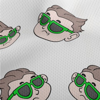 Cool Boy With Sunglasses Athletic Mesh Flat Back