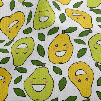 Happy Smiley Pear Athletic Mesh Flat Back