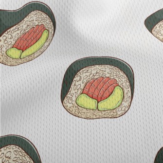 Avocado Salmon Sushi Roll Athletic Mesh Flat Back