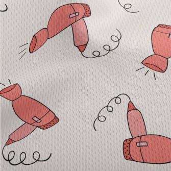 Cute Cartoon Hair Dryer Athletic Mesh Flat Back