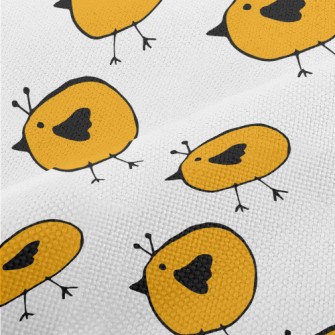 Yellow Bird Doodle Performance Linen