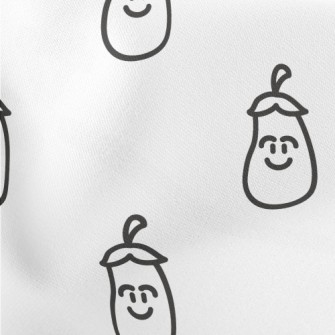 Black And White Smiling Eggpla Stretch Ponte