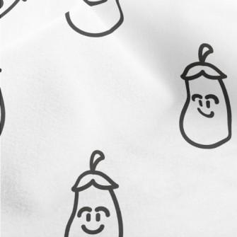 Black And White Smiling Eggpla Micro Fleece