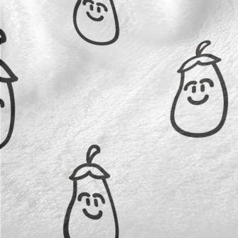 Black And White Smiling Eggpla Minky