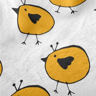 Yellow Bird Doodle Minky
