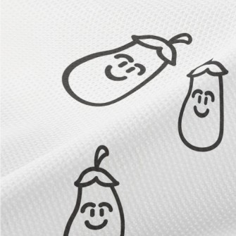 Black And White Smiling Eggpla Piqué