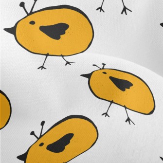 Yellow Bird Doodle Lightweight Performance Linen