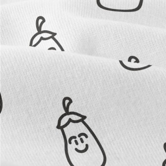 Black And White Smiling Eggpla Modern Jersey