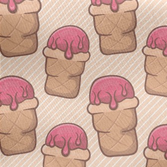 Pink Ice Cream Cone Jersey Backed Fleece