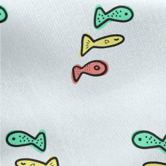 Graffiti Three-color Fish Jersey Backed Fleece