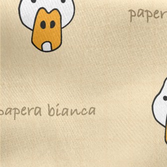 Hand Drawn Duck Doodle Jersey Backed Fleece