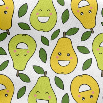 Happy Smiley Pear Jersey Backed Fleece