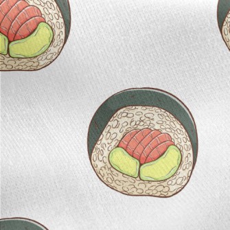 Avocado Salmon Sushi Roll Jersey Backed Fleece