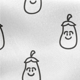 Black And White Smiling Eggpla Jersey Backed Fleece