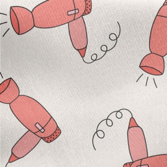 Cute Cartoon Hair Dryer Jersey Backed Fleece