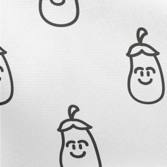 Black And White Smiling Eggpla Pongee