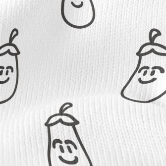 Black And White Smiling Eggpla Stretch Jersey