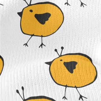 Yellow Bird Doodle Stretch Jersey