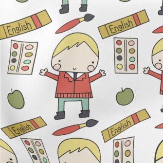 Happy School Boy Lightweight Cotton Poplin