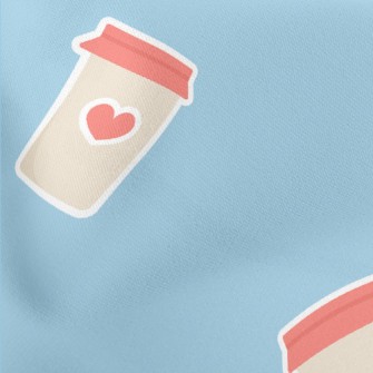 Love Coffee Sticker Lightweight Cotton Poplin