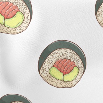 Avocado Salmon Sushi Roll Lightweight Cotton Poplin