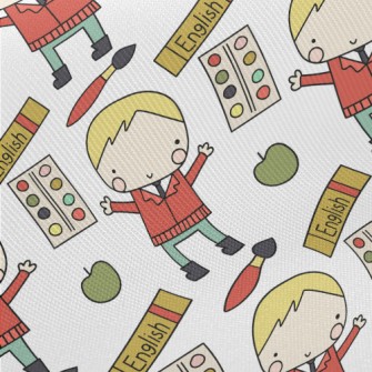 Happy School Boy Midweight Cotton Poplin