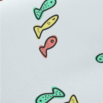 Graffiti Three-color Fish Midweight Cotton Poplin