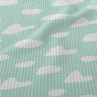 Hand Drawn Cute Sky Birdseye Piqué