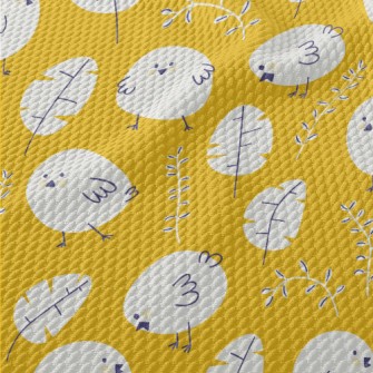 Spring Cute Chicks Birdseye Piqué