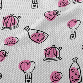 Valentine&#39;s Day Hand Drawn Birdseye Piqué