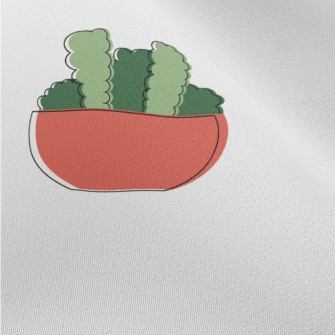 Hand Drawn Succulents Chiffon