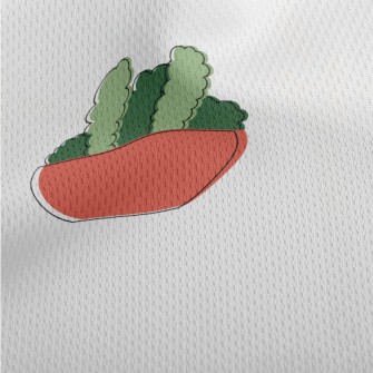 Hand Drawn Succulents Athletic Mesh Flat Back