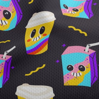 Colorful Drinks And Coffee Athletic Mesh Flat Back