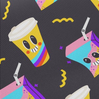 Colorful Drinks And Coffee Twill