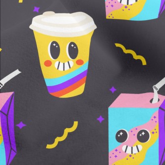 Colorful Drinks And Coffee Micro Fleece