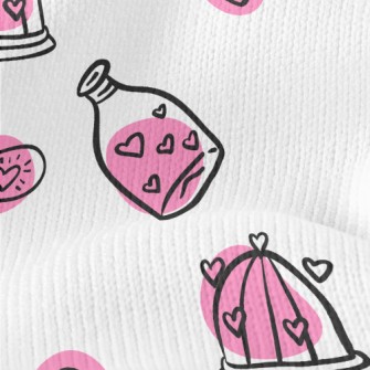 Valentine&#39;s Day Hand Drawn Stretch Jersey
