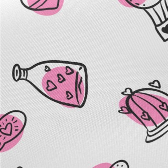 Valentine&#39;s Day Hand Drawn Midweight Cotton Poplin