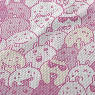 Funny Cartoon Rabbit Birdseye Piqué