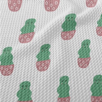 Calm Smiling Cactus Birdseye Piqué