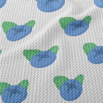 Fresh Hand Drawn Blueberries Birdseye Piqué