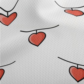 Cartoon Heart Necklace Athletic Mesh Flat Back