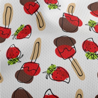 Strawberry Chocolate Popsicles Athletic Mesh Flat Back