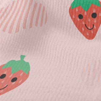 Hand Drawn Strawberry And Clou Terry