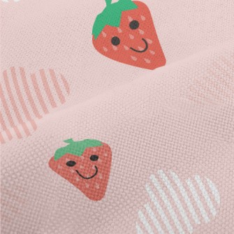 Hand Drawn Strawberry And Clou Performance Linen