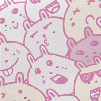 Funny Cartoon Rabbit Twill