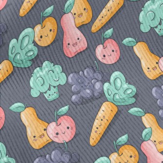 Happy Cartoon Fruits And Veget Standard Corduroy